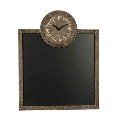 Relógio de quadro-negro com moldura de madeira para parede